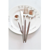 葡萄牙棕色手柄棕银304食品级不锈钢刀叉勺西餐刀叉餐具