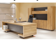安徽实木办公桌椅定制，总经理室办公家具配套，国景家具