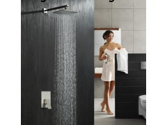 绮美斯入墙式淋浴不锈钢方形酒店洗浴喷头浴室雨淋顶喷花洒套装