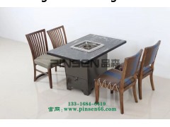深圳餐厅家具定制  火锅桌椅图片 大理石火锅桌椅价格