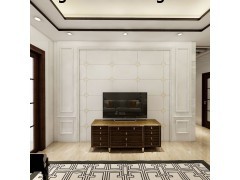 简约现代客厅电视背景墙 高温烧微晶石瓷砖 客厅罗马柱边框定制
