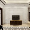 简约现代客厅电视背景墙 高温烧微晶石瓷砖 客厅罗马柱边框定制