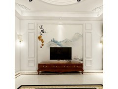 时尚简约电视背景墙 客厅沙发护墙板 天然大理石罗马柱设计