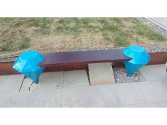温州不锈钢喷绘钻石造型坐凳 园林座椅雕塑作品