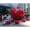 常州 广场不锈钢几何切面苹果雕塑 水果坐凳摆件制作