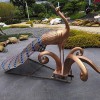 河南 产业园景观孔雀雕塑 不锈钢拉丝孔雀定制厂家