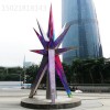 咸宁商业街三角拼接镂空雕塑 不锈钢抽象七彩景观摆件