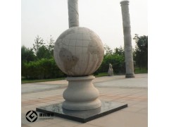 公园大理石地球仪石雕石球浮雕地图雕塑厂家
