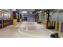 篮球场铺设的木纹地板是PVC运动地胶吗