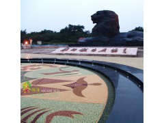 杭州胶筑彩色米石，透水公园路面，彩色胶粘石